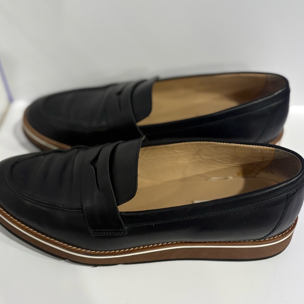 L.K. Bennett Shana Leather Flatform Loafers In Black Size 38 - Picture 8 of 10